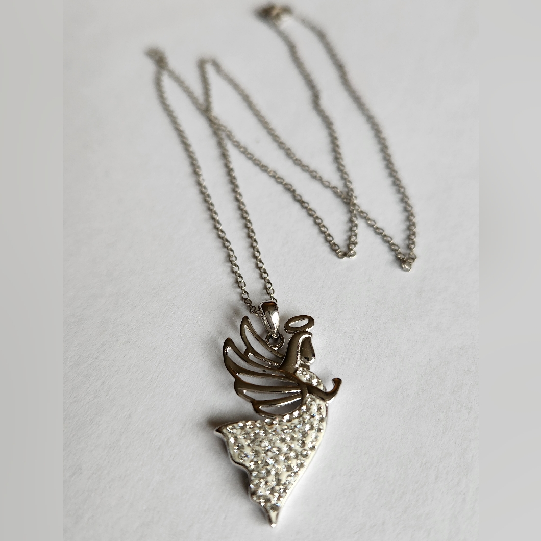 Vintage Sterling Silver Jcm Angel Necklace